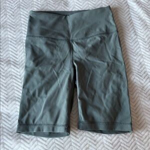 90 Degree By Reflex Ribbed Olive Bike Shorts